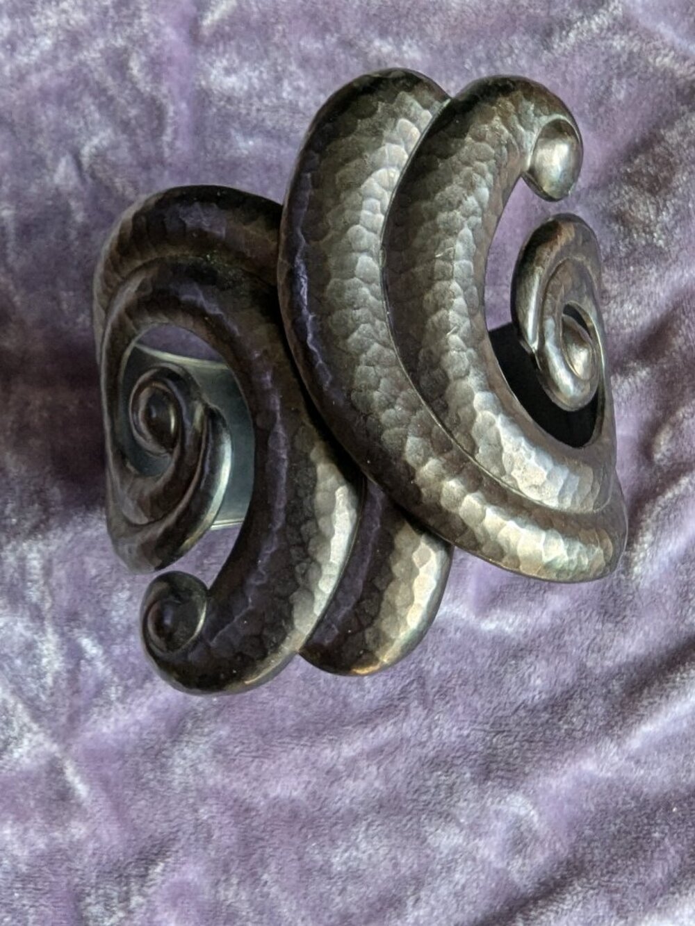 Extasia Design cuff hinged brass/bronze bracelet.